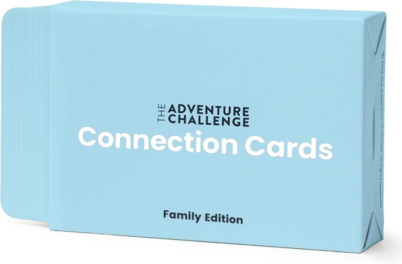 The Adventure Challenge بطاقات الاتصال العائلية – 50 بداية محادثة للأطفال والبالغين – لعبة تفاعلية لتعزيز الروابط العائلية للعشاء، ورحلات الطريق، والعطلات – أسئلة ممتعة لكسر الجليد لمحادثات ذات مغزى - Image 1